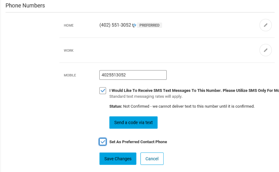 Screen capture showing authentication methods