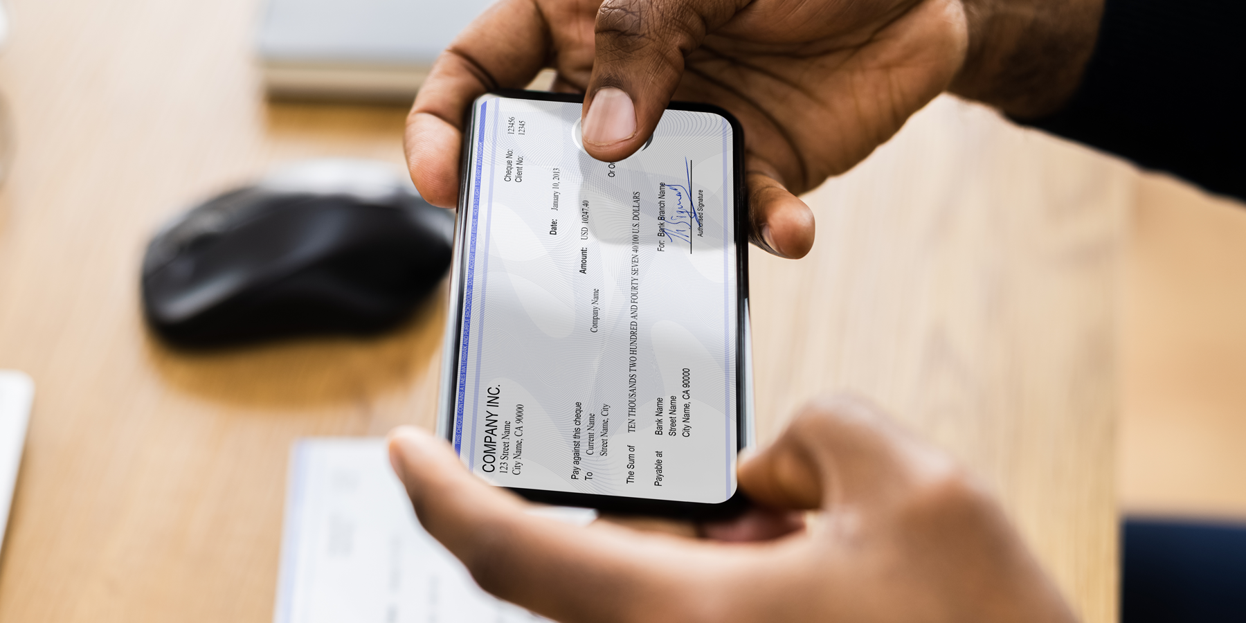 taking image of check with phone